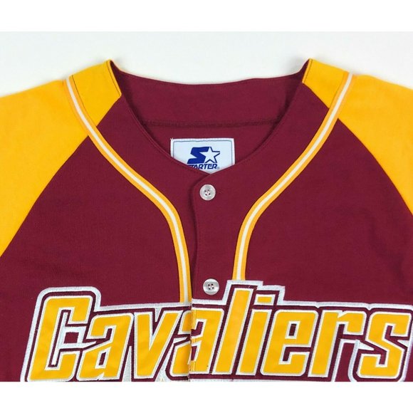Cleveland Cavaliers Starter NBA Mens 2XL Button Front Sewn Baseball Jersey Shirt - Picture 2 of 10